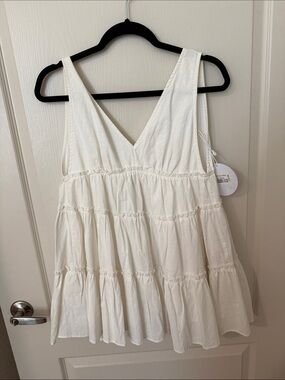 Princess Polly White Tiered Mini Dress